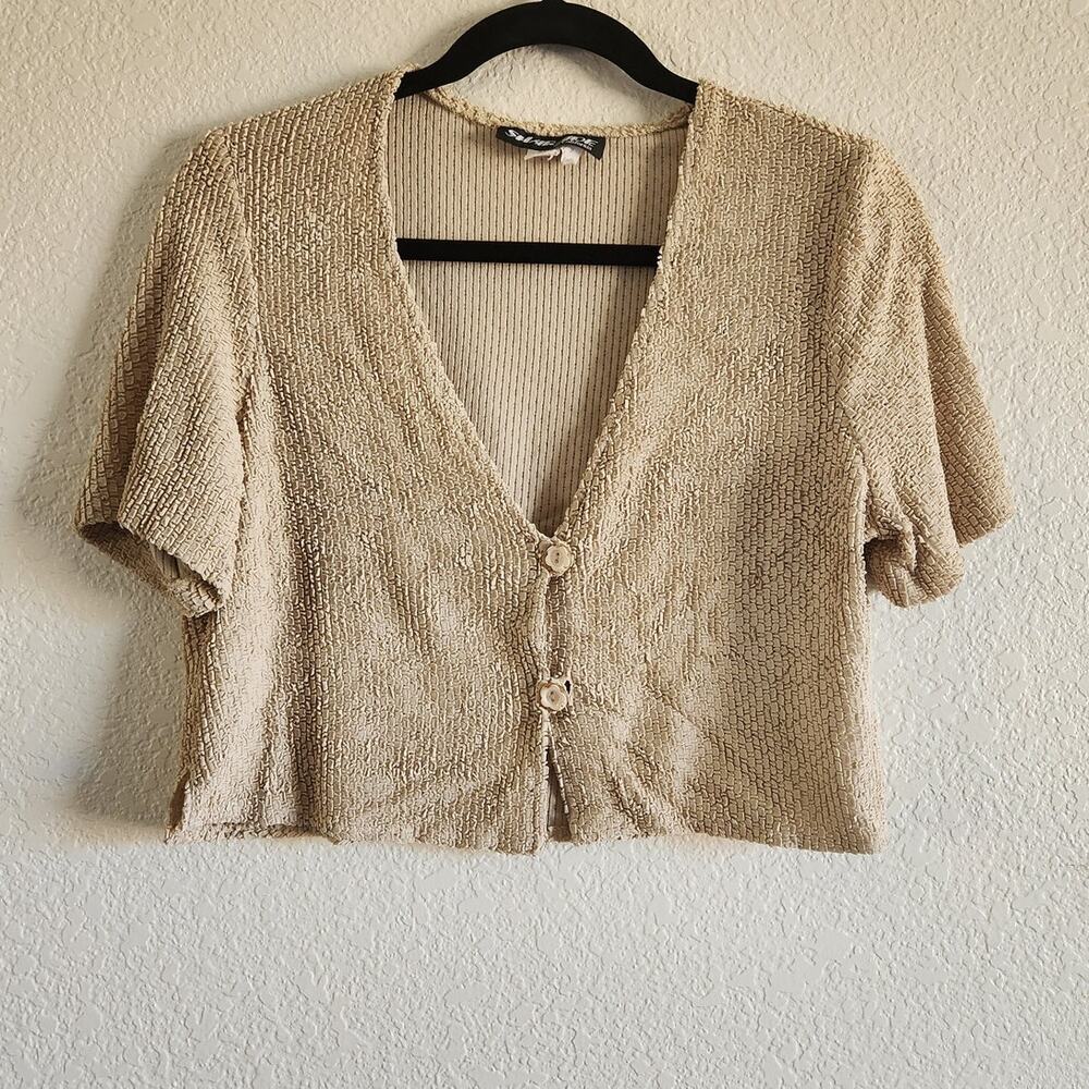 Y2k Sharade Women's Cropped Boho Button Up Cardigan 12p